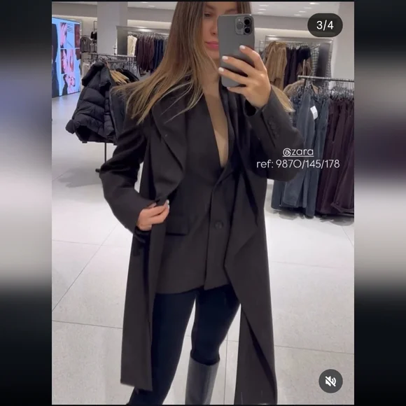 Zara ZW COLLECTION LIMITED EDITION PINSTRIPE BLAZER WITH SC - Picture 4 of 14